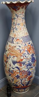 Japanese Imari Palace Size Floor Vase.