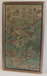Signed Chinese Painting of an Assembly of Gods.