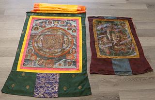 (2) Antique Tibetan Thangkas.