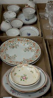 Two box lots of export China bowls, plates, cups, and saucers, mostly 18th century.