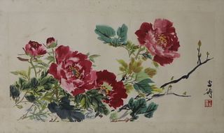 Chinese Wang Xuetao Floral Painting.