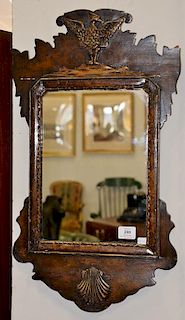 Chippendale style mirror marked on reverse London 1742. ht. 15 in.