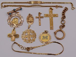 JEWELRY. Grouping of Gold Jewelry Inc. Religious