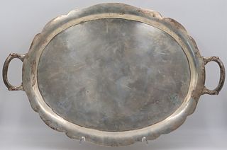 STERLING. Mexican Sterling Large Oval Tray.