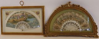 (2) Antique Framed Paint Decorated and Mother of