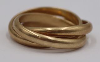 JEWELRY. Signed 14kt Gold Rolling Band Ring.