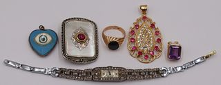 JEWELRY. Assorted Grouping of Gold and Silver