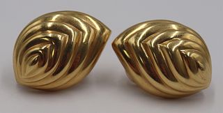 JEWELRY. Pair of 18kt Gold Earrings.