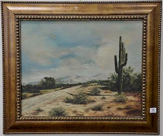 Oil on canvas Western Plains signed lower right H. Barbeus? 20" x 25"