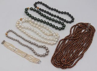 JEWELRY. 14kt and Sterling Mounted Pearl Necklaces