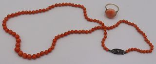 JEWELRY. Vintage Coral Jewelry Grouping.