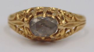 JEWELRY. 14kt Gold and Rose Cut Diamond Ring.
