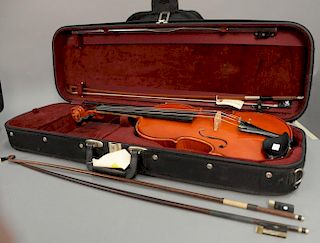 Andreas Hornsteiner 1993 violin in case with three bows Lubos Odlas. lg. 24 in.