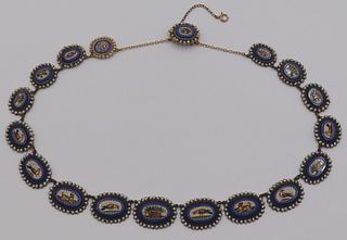 JEWELRY. Early 19th C Micromosaic Necklace.