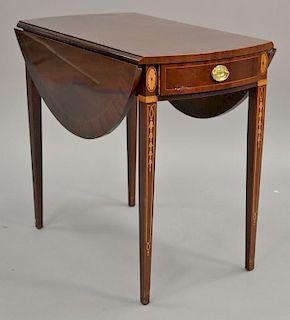 Council mahogany drop leaf Pembroke table. ht. 27 in.; top: 30" x 18"