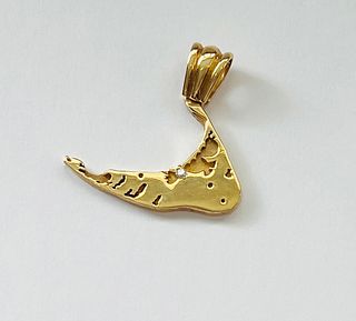 14k Gold and Solitaire Diamond "Nantucket" Pendant