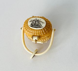 Al Doucette Miniature Carved Nantucket Friendship Purse Pendant
