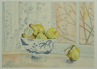 Cindy Lydon Watercolor on Paper "Nantucket Still Life"