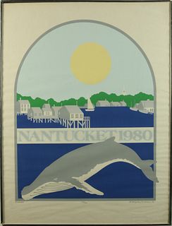 Vintage D. Thompson/M. Cormier Limited Edition "Nantucket 1980" Silk Screen Poster
