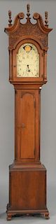 Custom mahogany tall clock stamped Henry Ford Museum on reverse, dial marked CD Farrar Lampeter Pa. ht. 83 in.