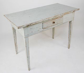 Swedish Gustavian Lime Washed Side Table, 19th Century