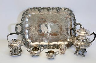 Six Piece American Silver Plated Tea and Coffee Service, late 19th Century