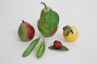Collection of Five Mary Kirk Kelly Ceramic Fruits and Vegetables