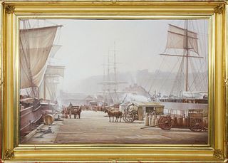 Rodney Charman Oil on Canvas "San Francisco Wharf"