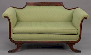 Duncan Phyfe style loveseat. wd. 60 in.