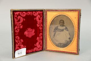 Half plate ambrotype of baby.