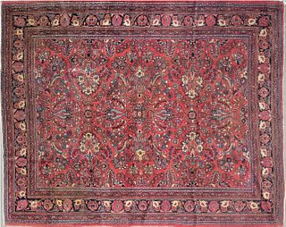 Persian Heriz Hand Knotted Wool Oriental Carpet, circa 1930s