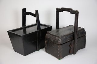 Two Chinese Hand Decorated Caddies
