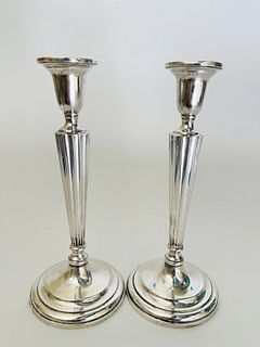 Vintage Pair of International Silver Company Sterling Silver Candlesticks