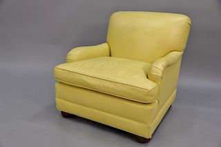 Leather upholstered easy chair.