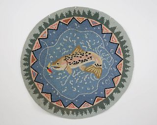 Claire Murray Brown Trout Hooked Rug