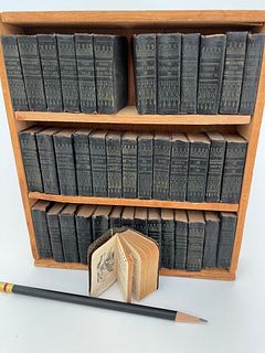 Complete Set of William Shakespeare Black Leather Bound Miniature Books