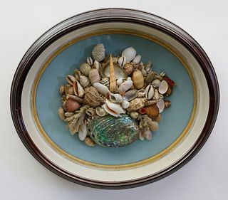Oval Victorian Framed Shell Diorama