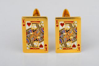 Gold Cufflinks in Design of King of Hearts
