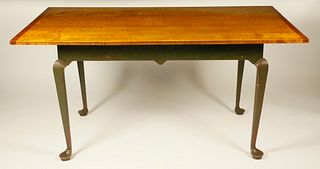 Eldred Wheeler Tiger Maple Queen Anne Style Dining Table