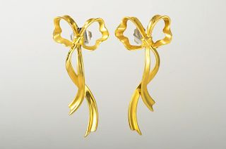 Tiffany Gold Bow Earrings