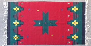 Vintage Wool Tribal Woven Rug Carpet Mat