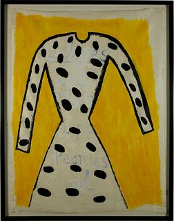 Gouache on Fabric "Polka Dots Dress"