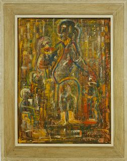 Contemporary Abstract Painting on Artist Board, 20th Century