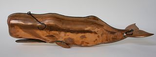 Full Body Hand Crafted Copper Sperm Whale Hanging Trade Sign