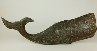 Vintage Molded Copper Whale Weathervane