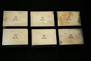 Set of Six Sterling Silver Match Holders