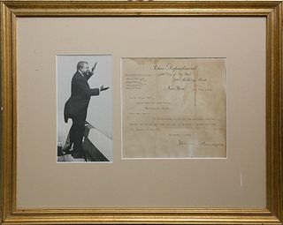 Theodore Roosevelt Signed Document on Police Dept of The City of New York Stationery