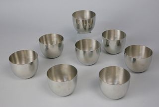 Eight Kirk Stieff Pewter Cups