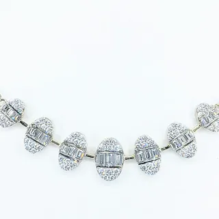 Dazzling Baguette & Brilliant Cut Diamond Necklace