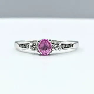 Darling Pink Sapphire & Diamond Engagement Ring